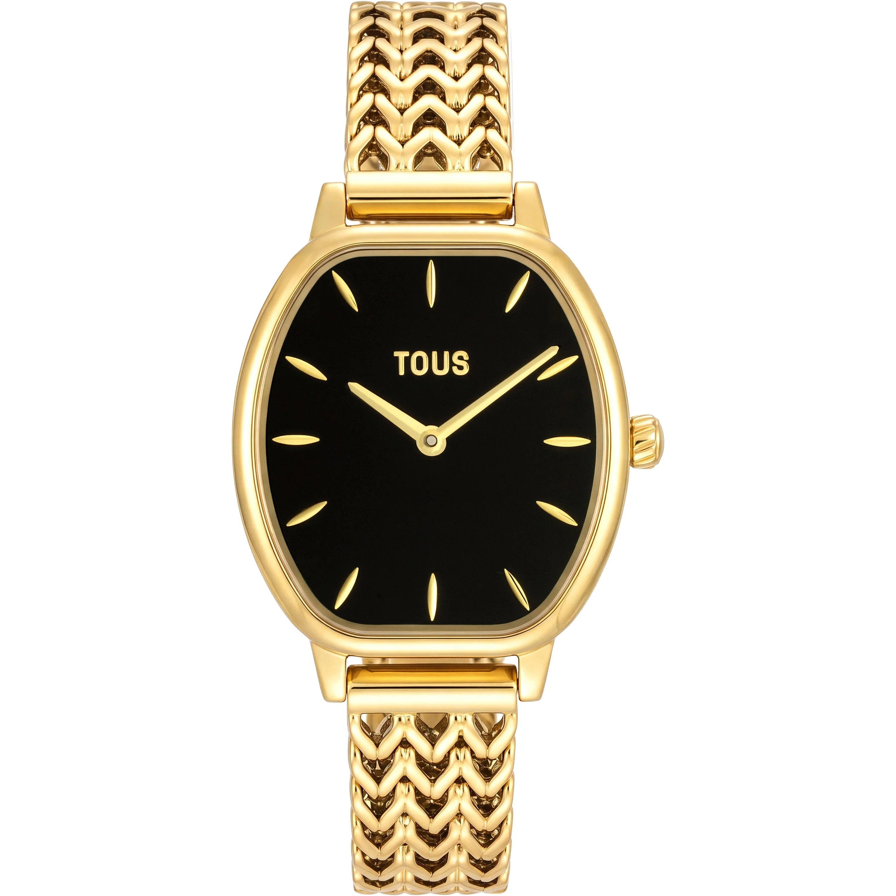 Analog watch with gold-colored steel bracelet and onyx TOUS Osier - 1