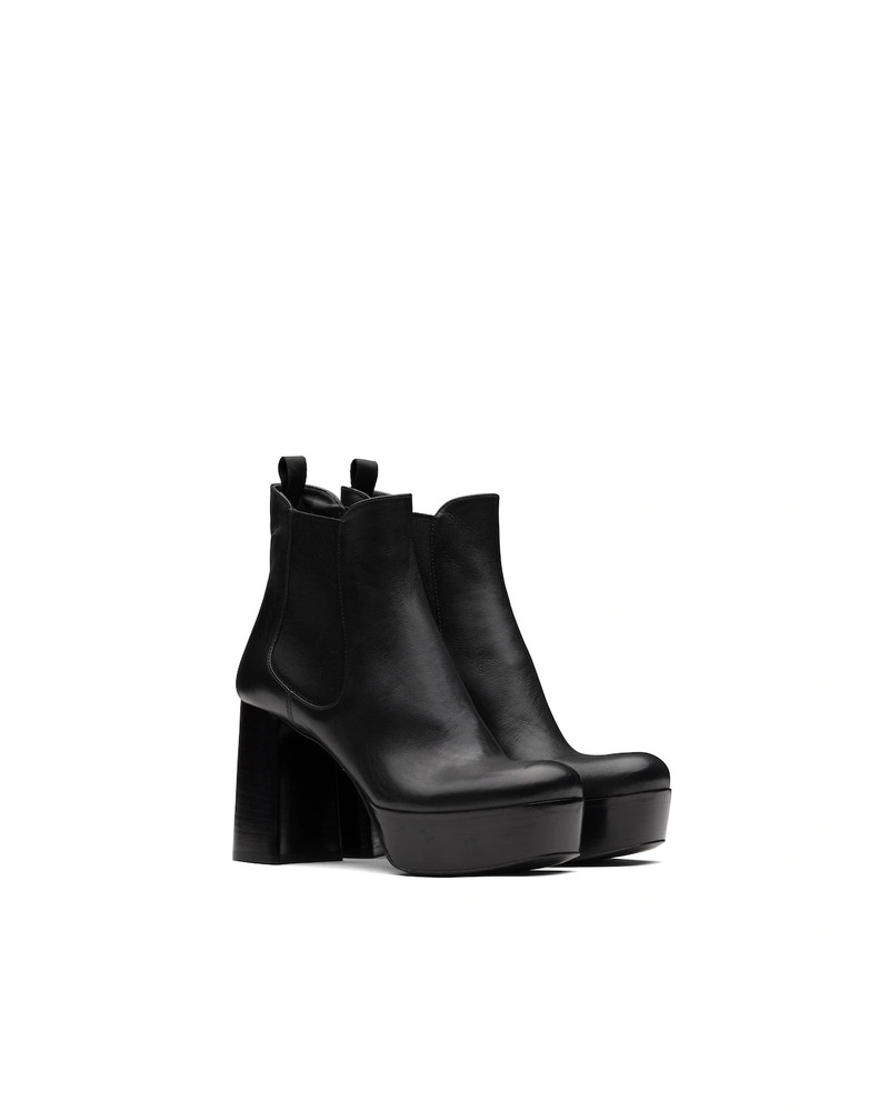 Leather platform booties 1