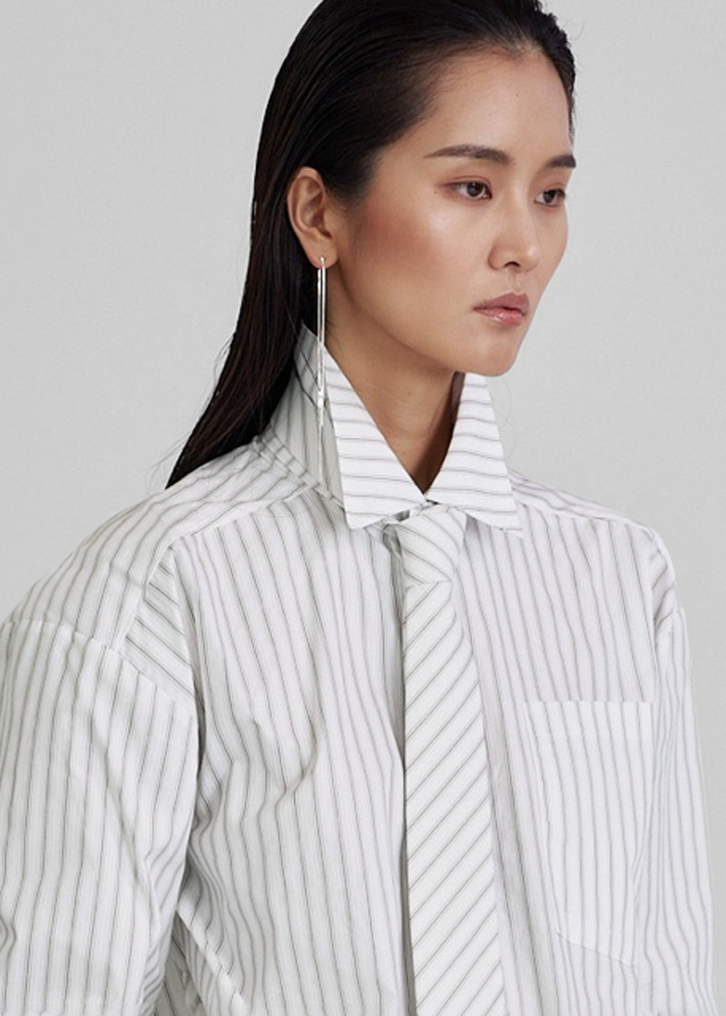 Connahy Tie Neck Shirt - White 3