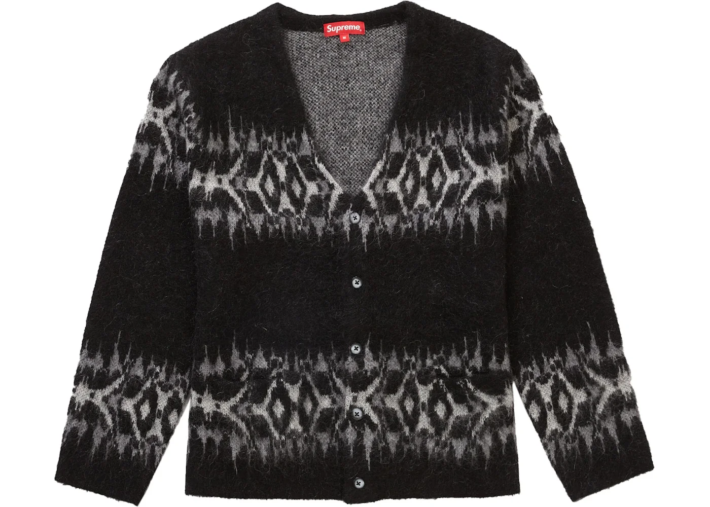 Supreme Abstract Stripe Cardigan Black - 1