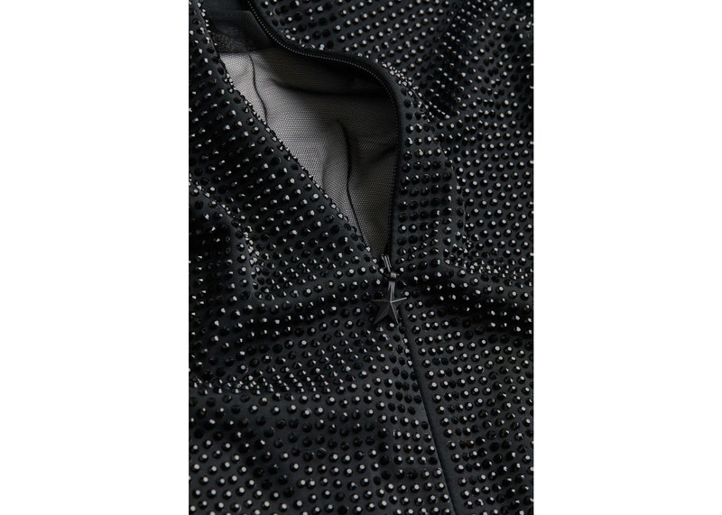 MUGLER Mugler H&M Spiral-Panel Mini Dress with Rhinestones Black outlook