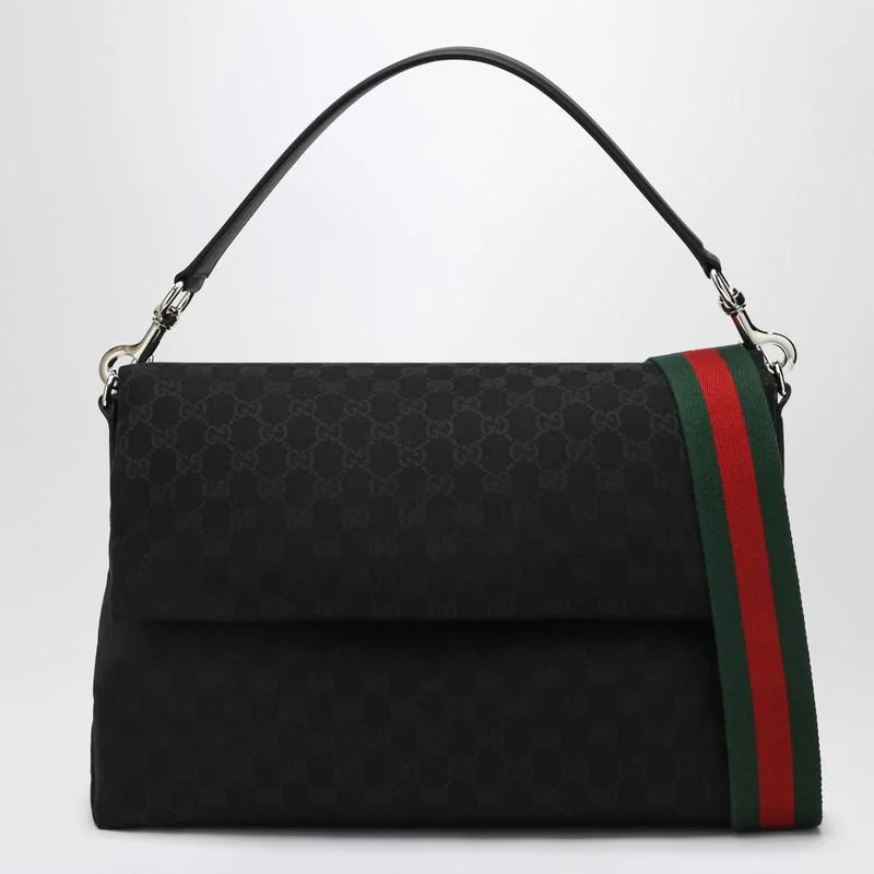 Gucci Gg Medium Shoulder Bag With Web Strap - 1