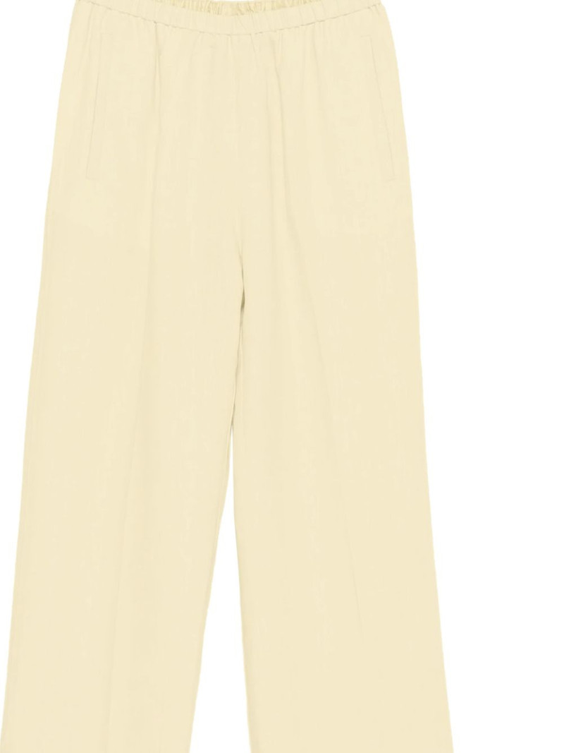 elasticated-waist linen trousers 3