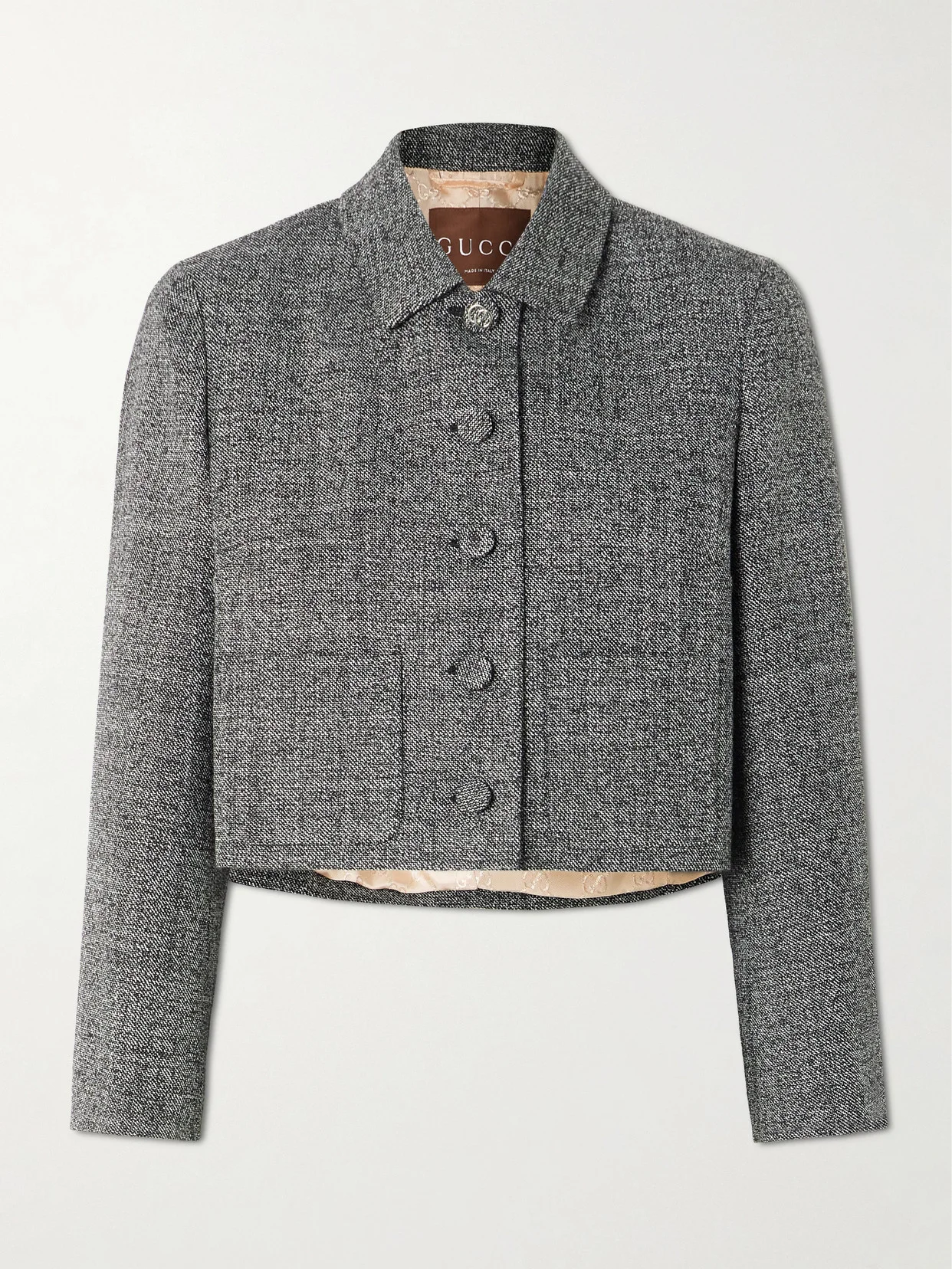 Cropped Wool-tweed Jacket - 1
