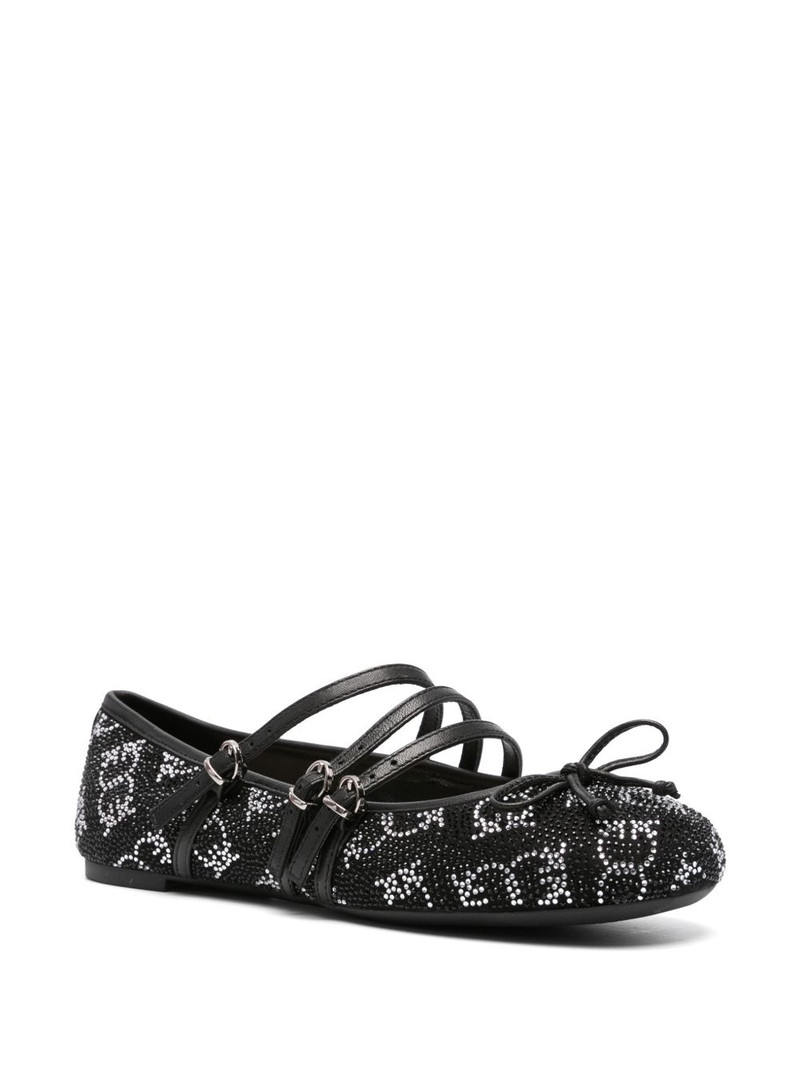 PINKO crystal-embellished ballet flats outlook