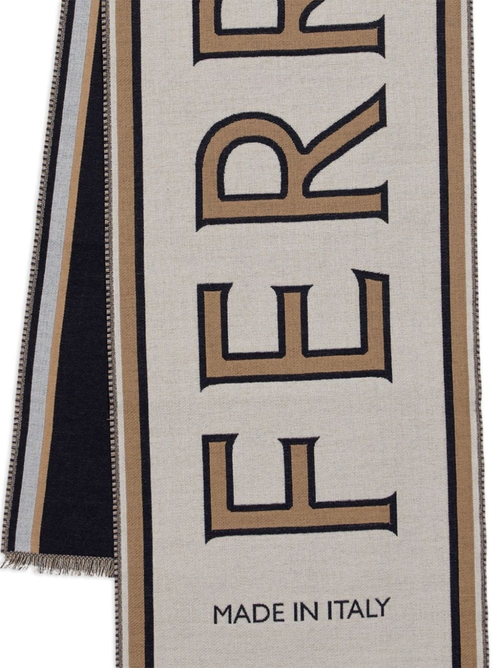 logo intarsia-knit wool scarf - 3