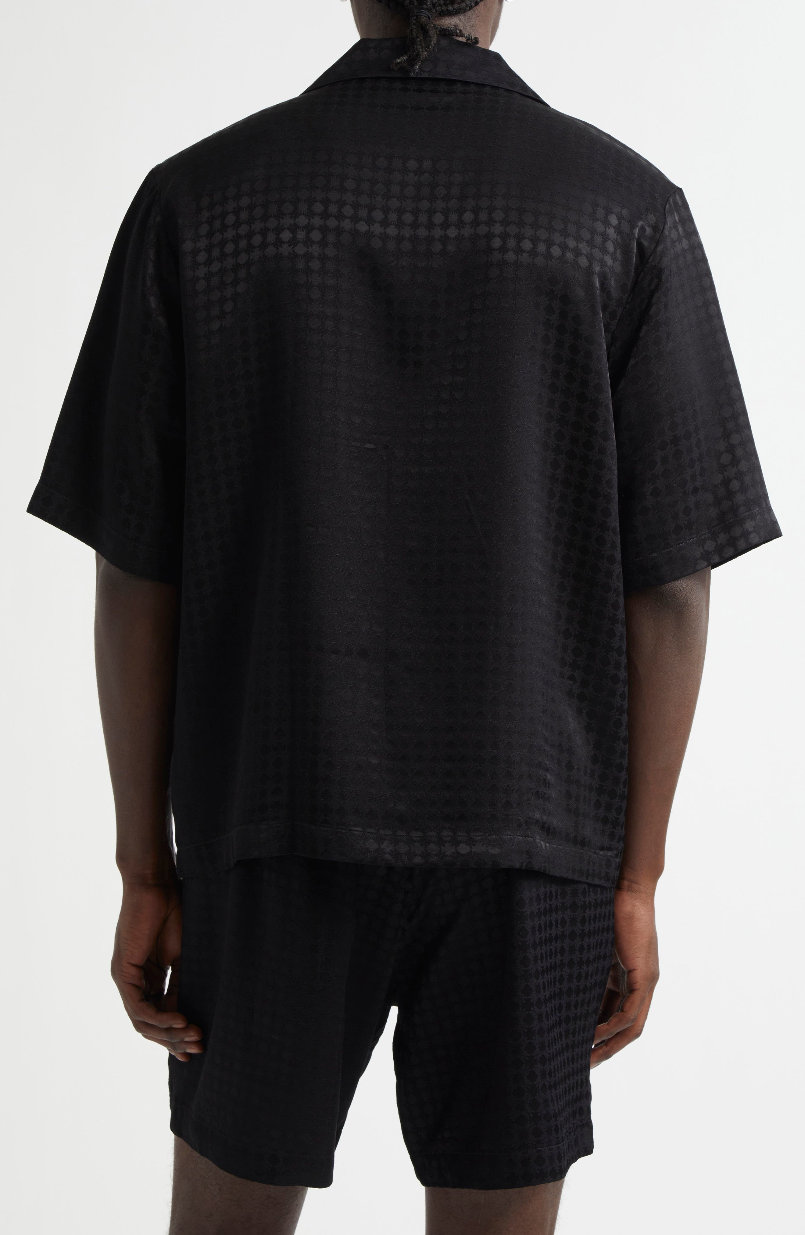 AMIRI MA Quad Jacquard Camp Shirt in Black at Nordstrom - 3