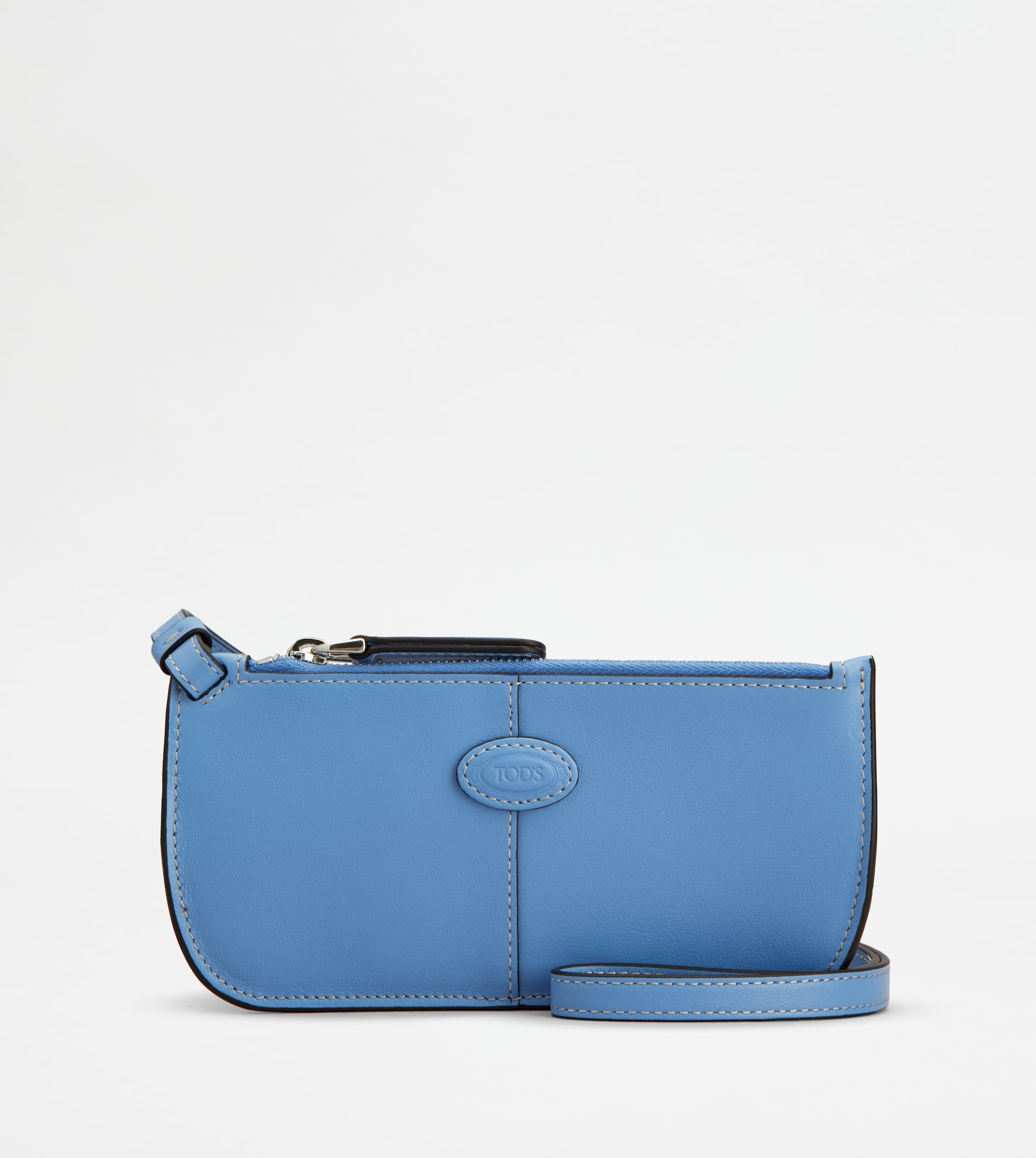 SUNGLASSES CASE IN LEATHER - LIGHT BLUE - 2