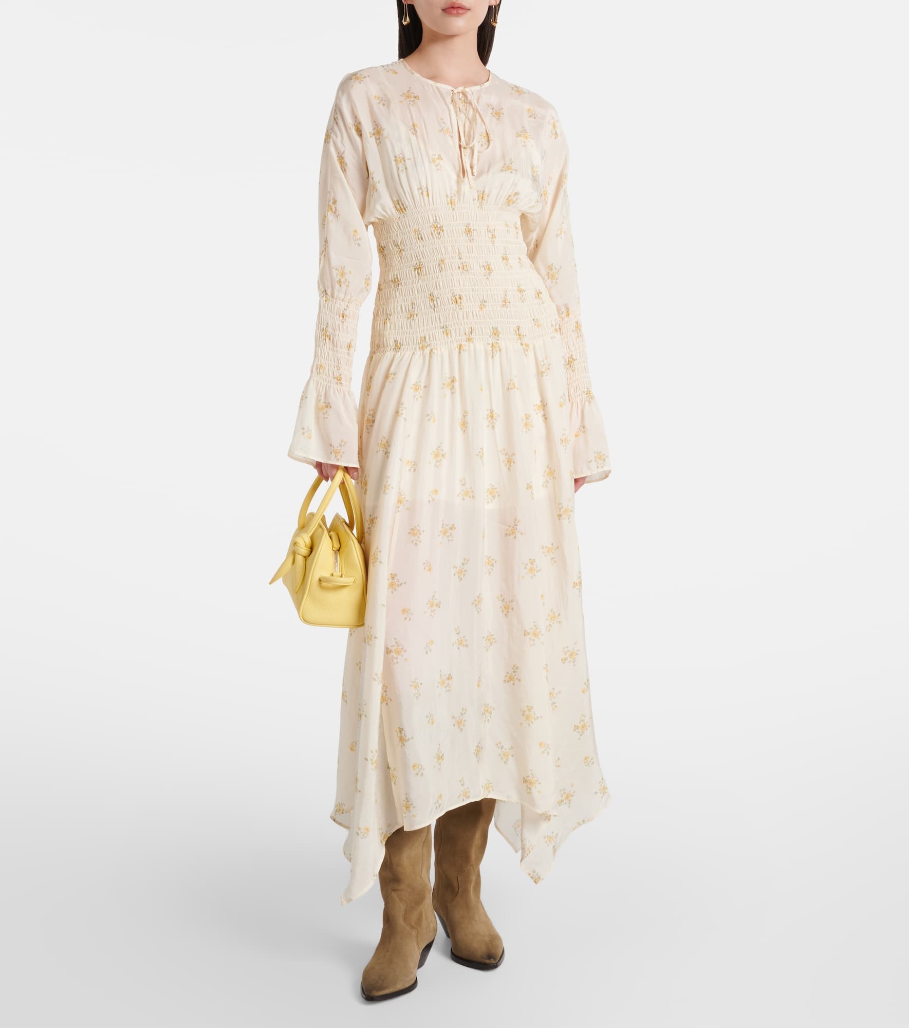 Printed smocked maxi dress - 2
