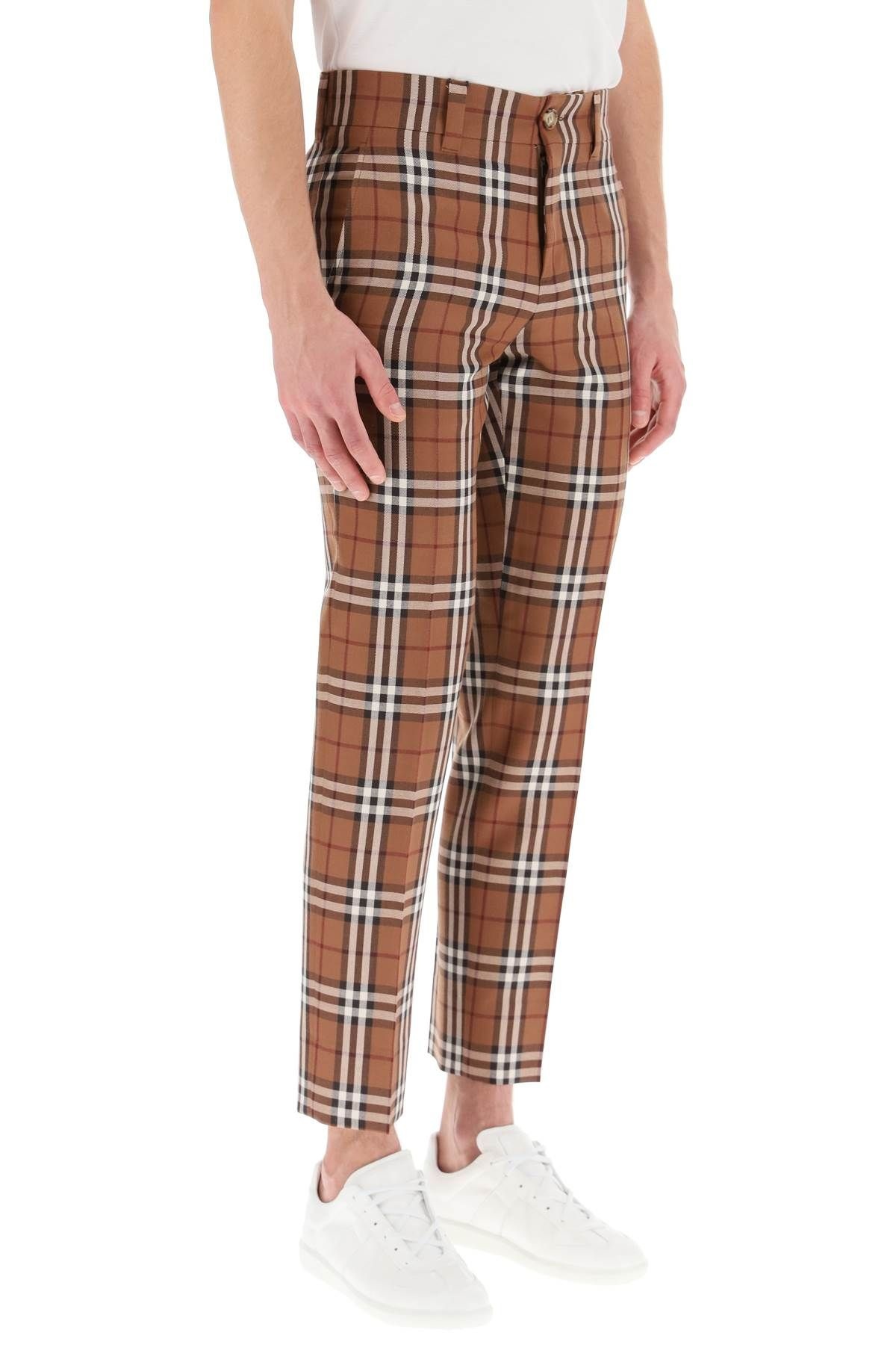 TAILORED CROPPED TROUSERS IN TARTAN WOOL - 3