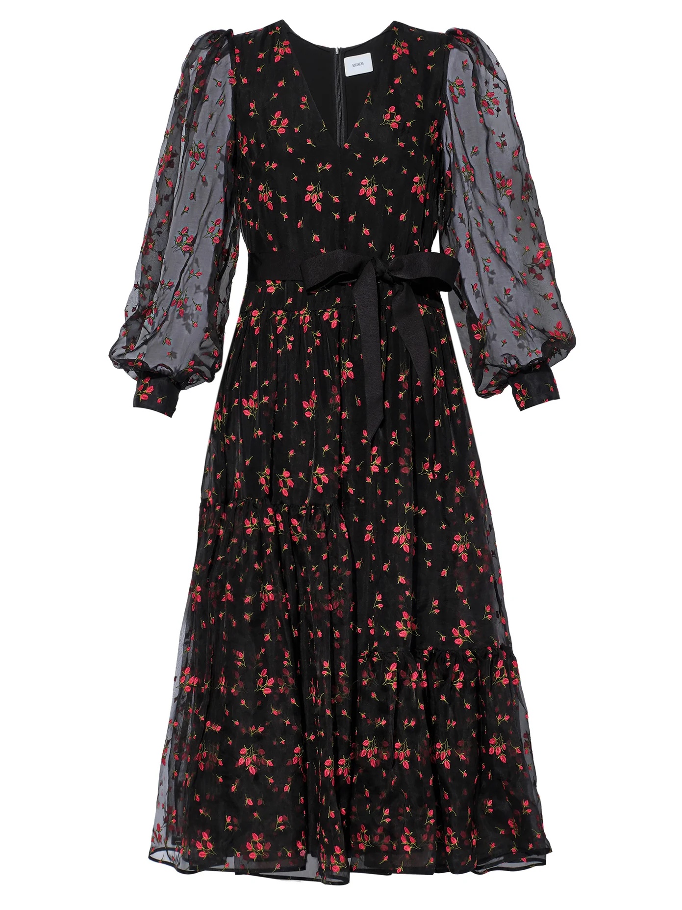 Lucina floral-embroidered organza dress - 1