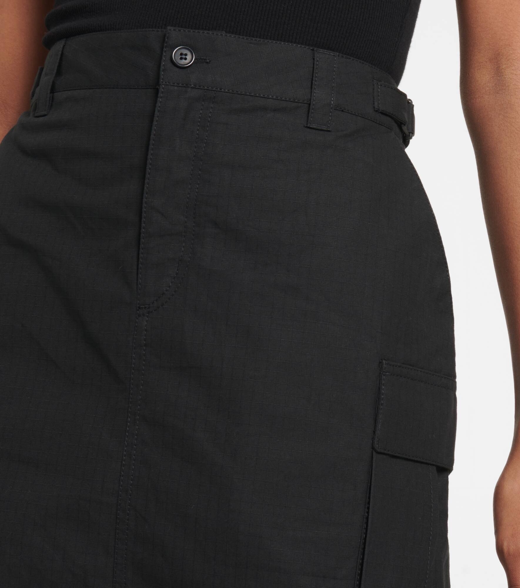 Cotton cargo midi skirt - 5
