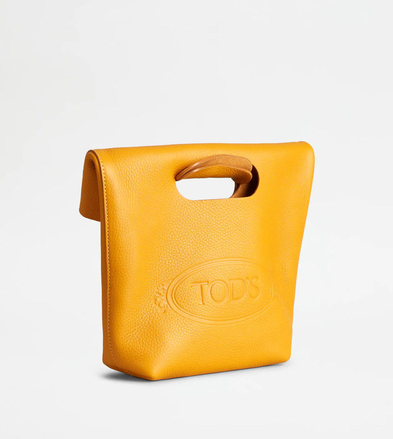 Tod's SHOPPING TOTE IN LEATHER MINI - YELLOW outlook