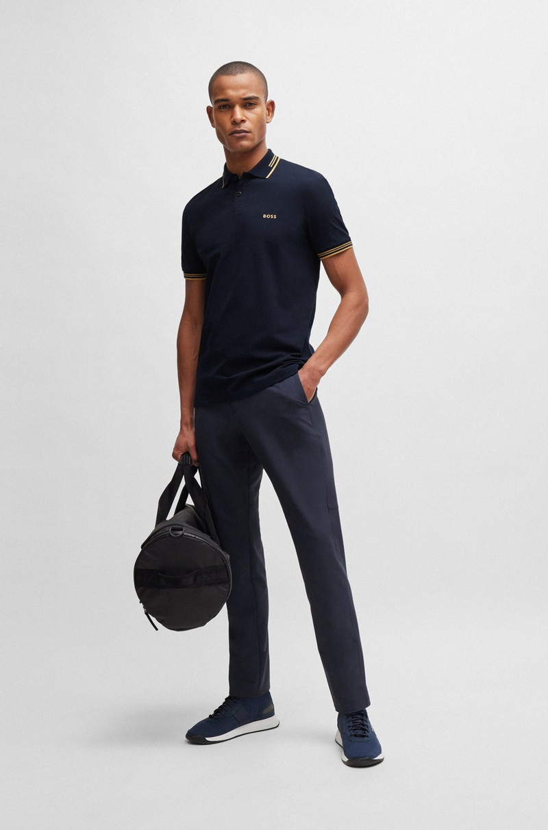 BOSS STRETCH-COTTON SLIM-FIT POLO SHIRT WITH BRANDING outlook