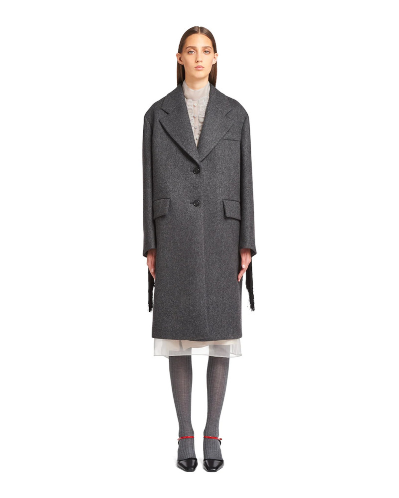 Prada Single-breasted textured wool coat outlook