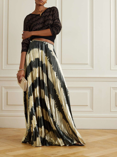 Johanna Ortiz + NET SUSTAIN pleated printed lamé maxi skirt outlook