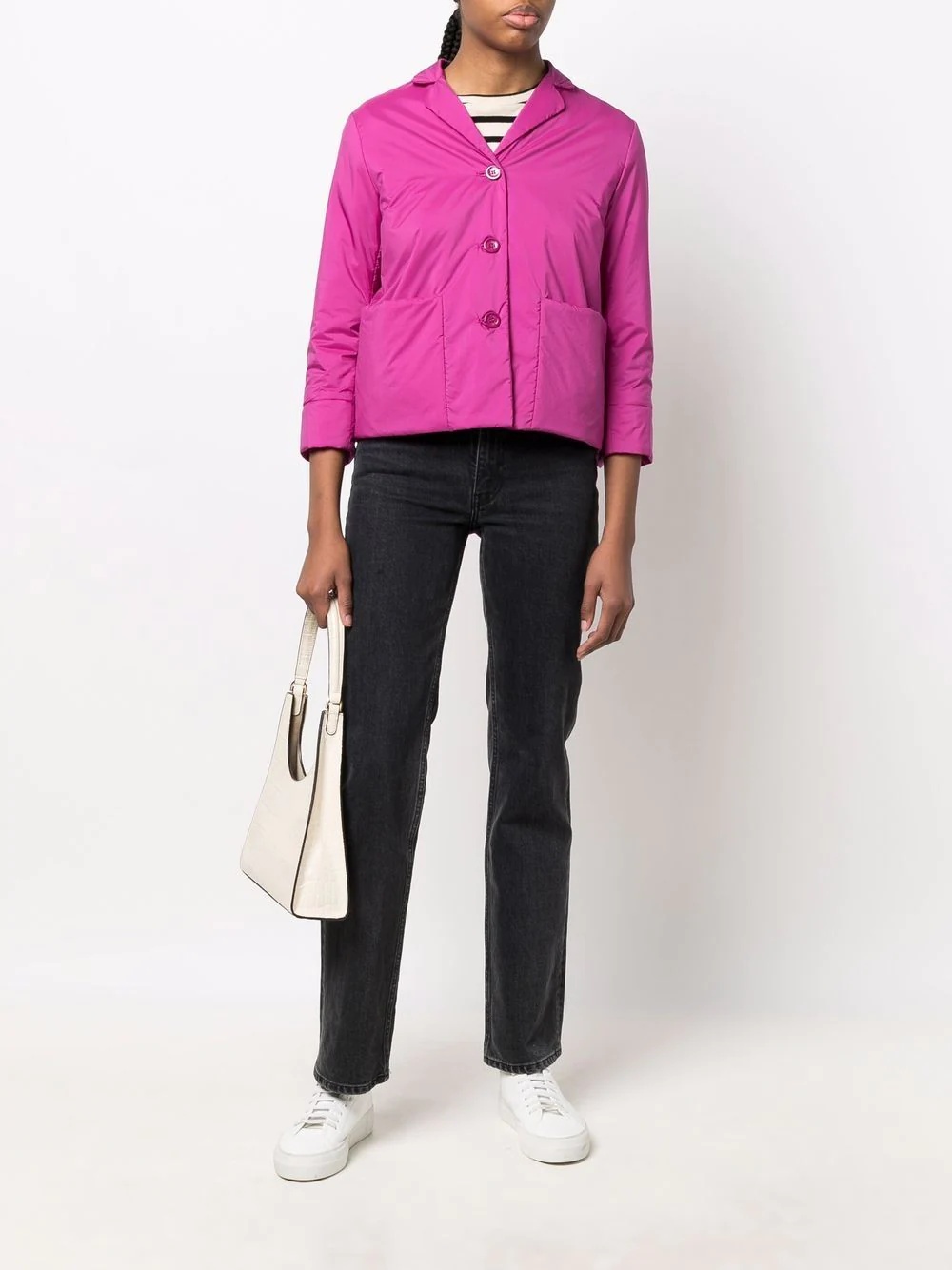 single-breasted cropped jacket - 2