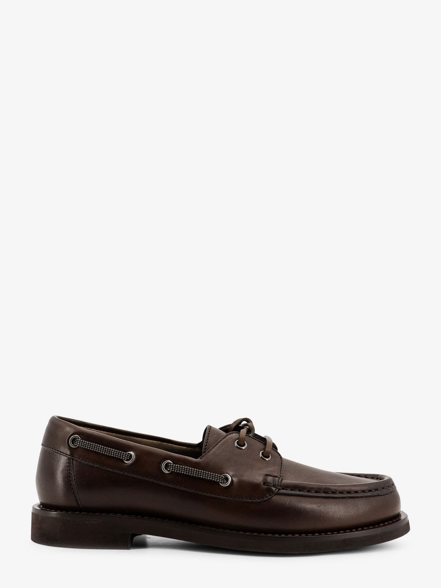 Brunello Cucinelli Leather Loafers With Monili Detail - 1