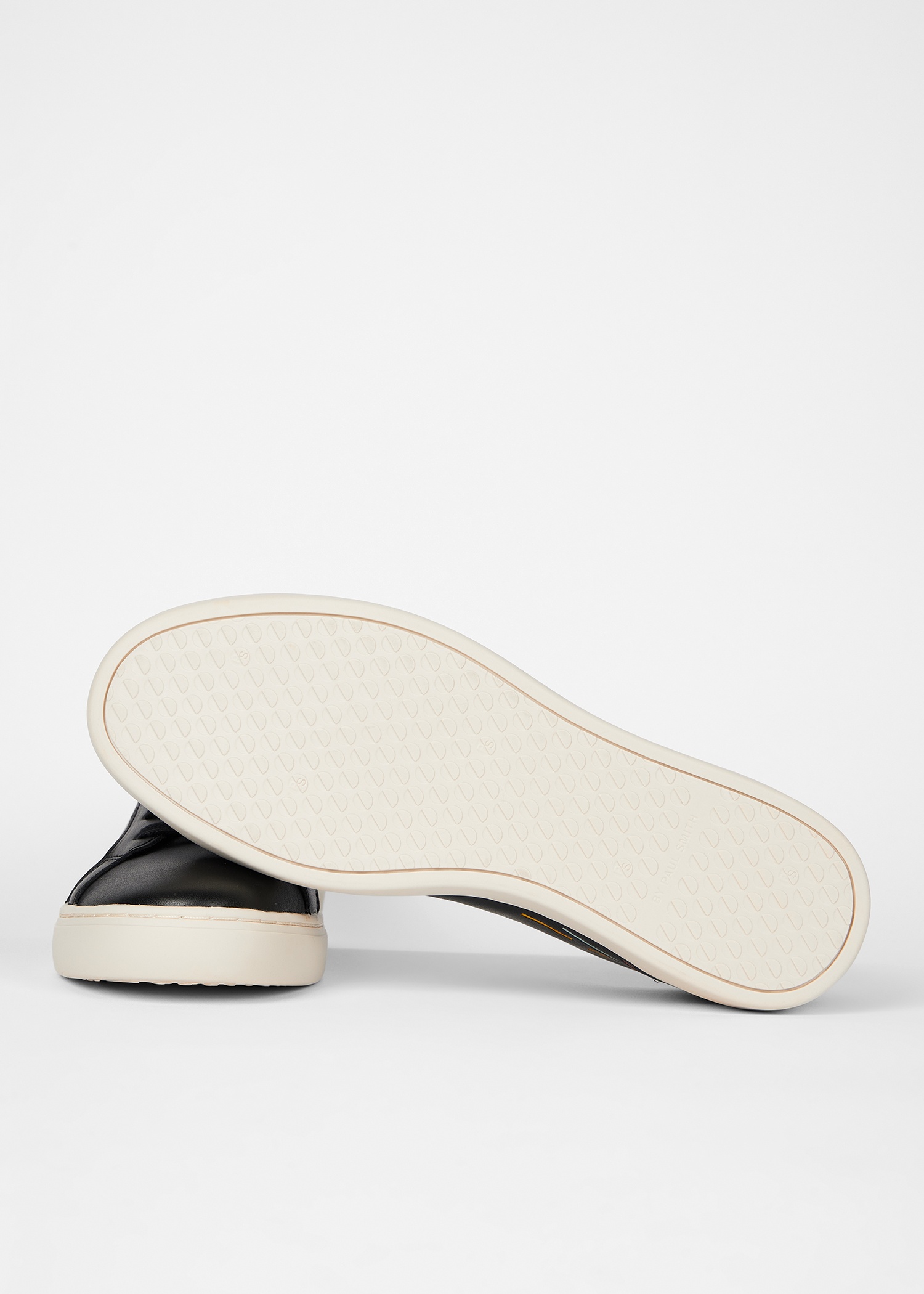 Black Leather 'Rex' Embroidery Trainers - 2