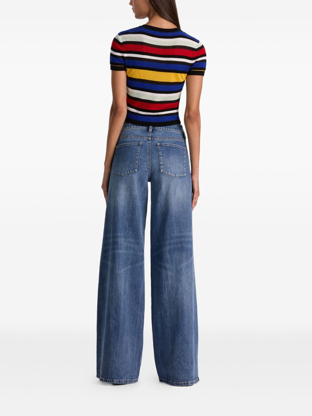 striped short-sleeve sweater - 4