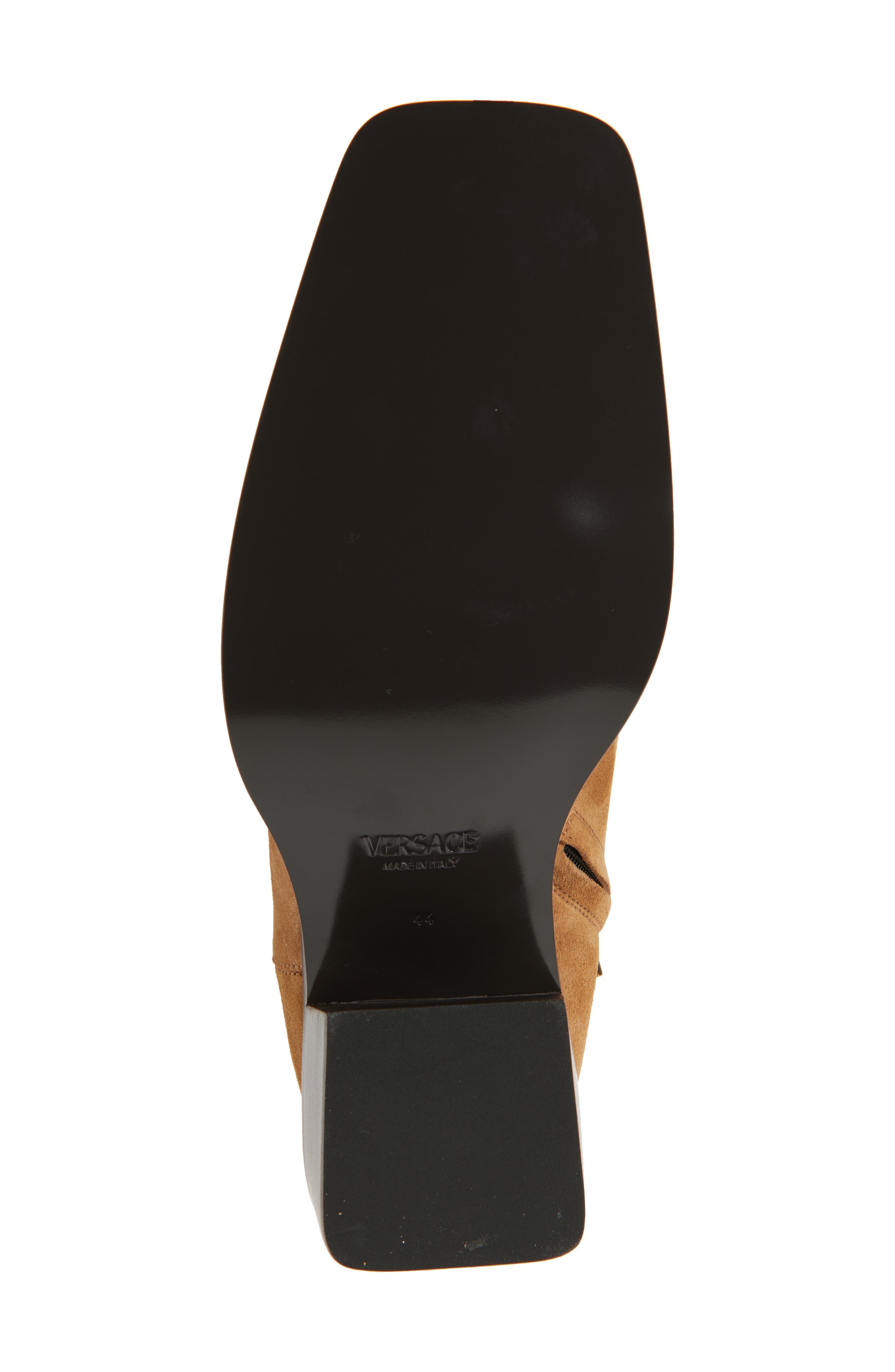 Versace Square Toe Boot in Tobacco-Versace Gold at Nordstrom - 6