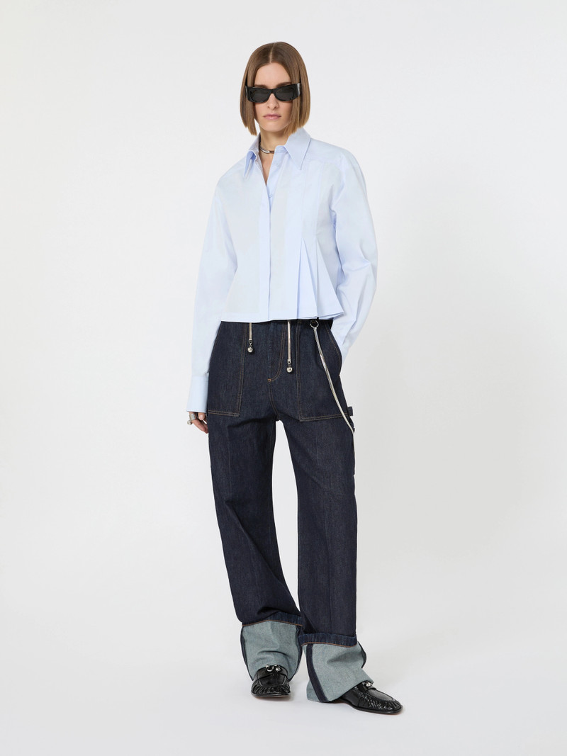 Sportmax Cropped poplin shirt with asymmetrical pleats - AVIO outlook