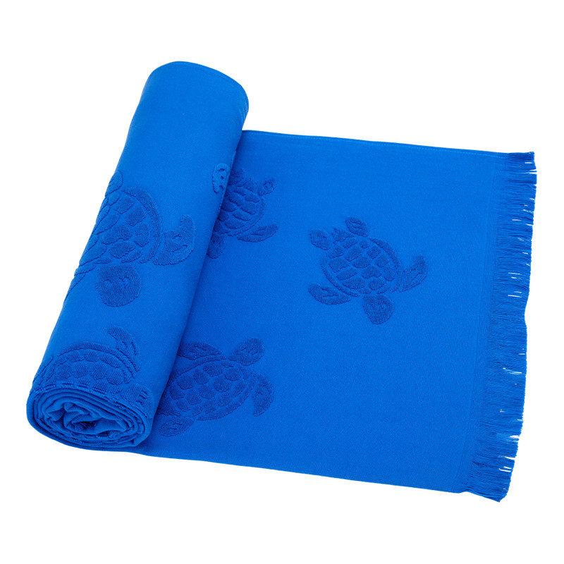 Beach Fouta in Organic Cotton Turtles Jacquard 3