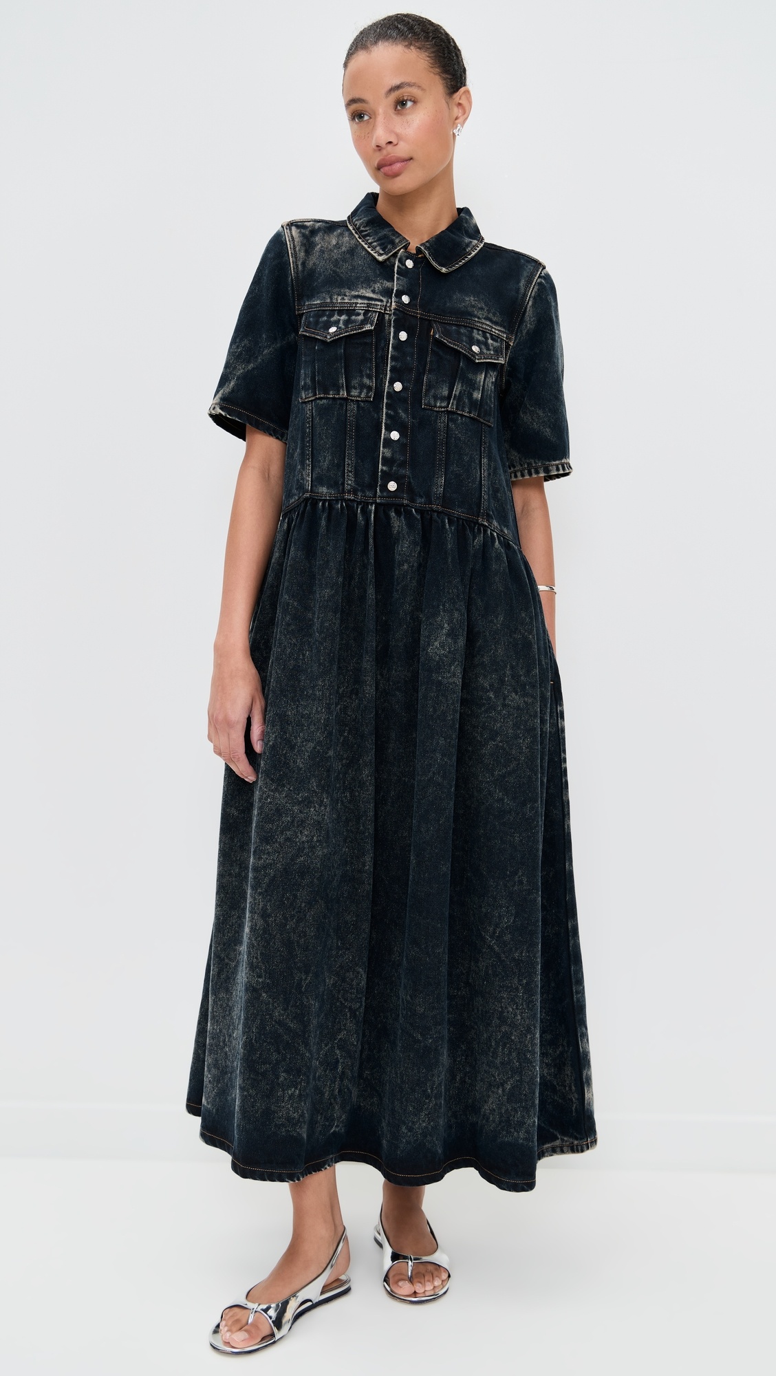 Light Denim Long Dress - 1
