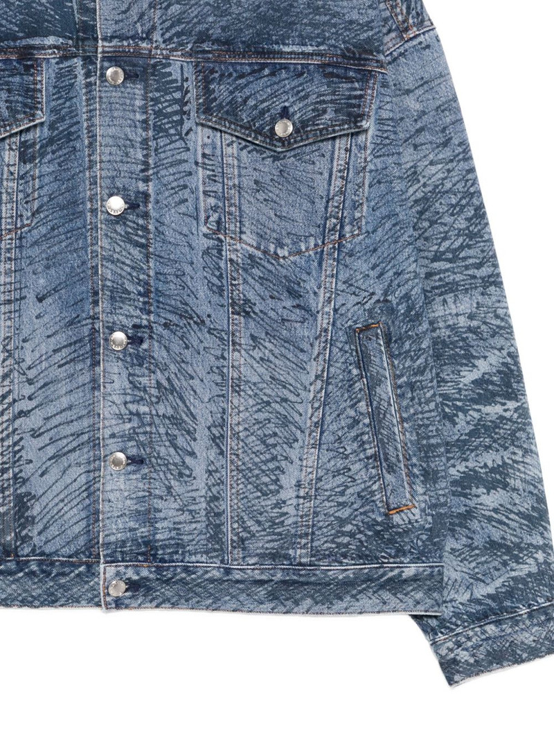 marker-print denim jacket 3