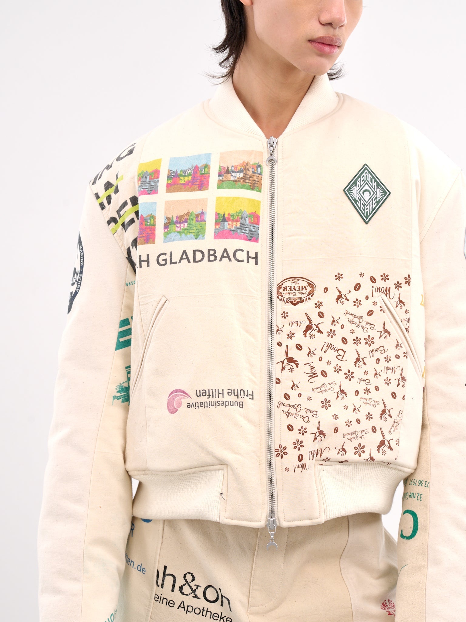 Patchwork Graphic Bomber Jacket - 4