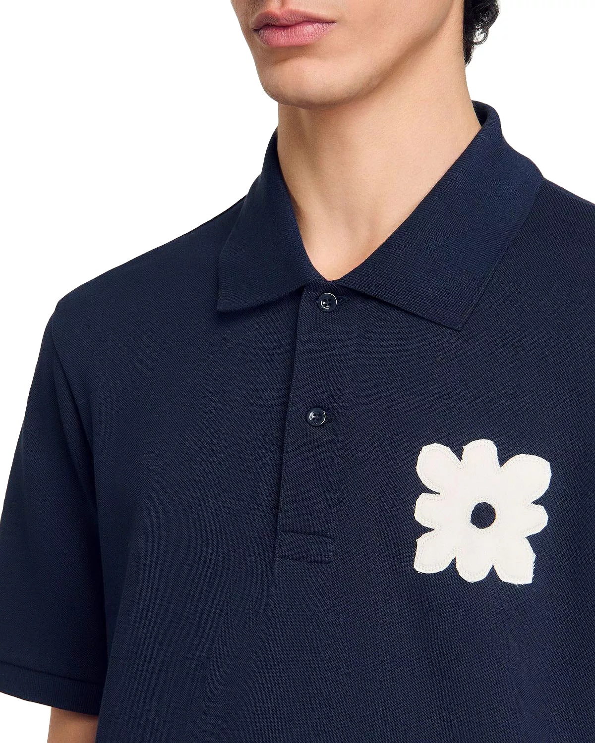 Polo Shirt With Flower Patch - 5
