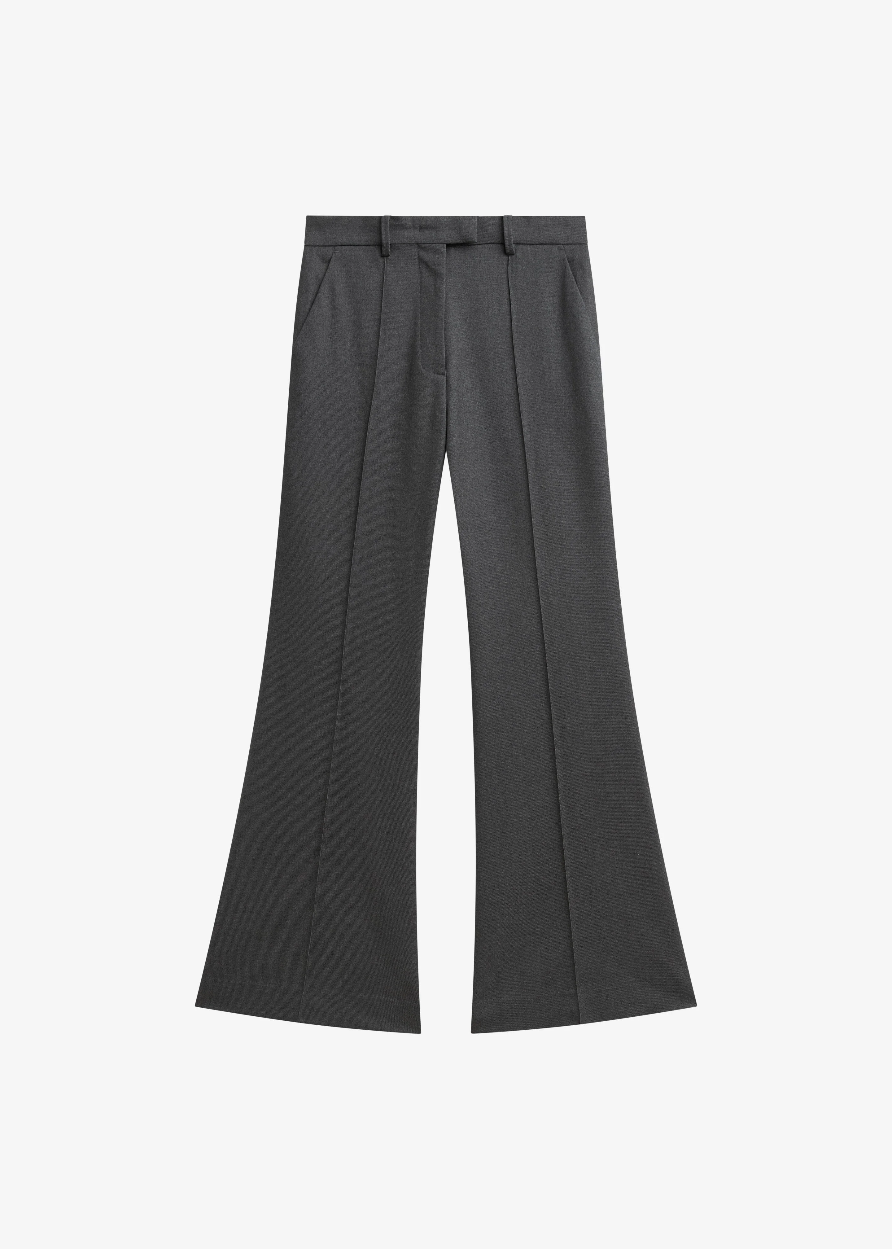 Kvale Pintuck Flared Trousers - Dark Grey - 1