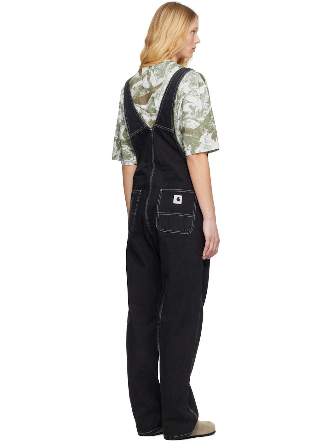 Black Bib Straight Overalls - 3