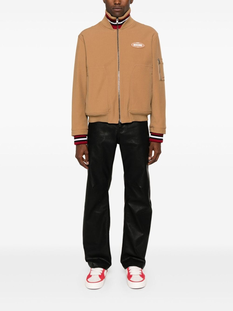 Moschino logo-patch twill bomber jacket outlook