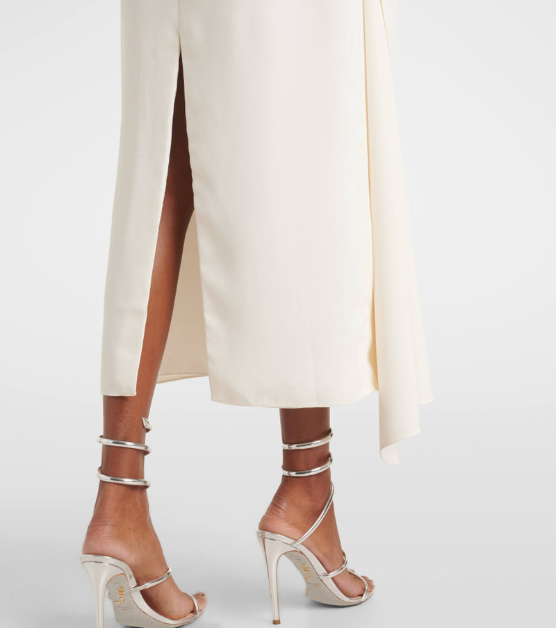 Caped one-shoulder silk crêpe cocktail dress 6