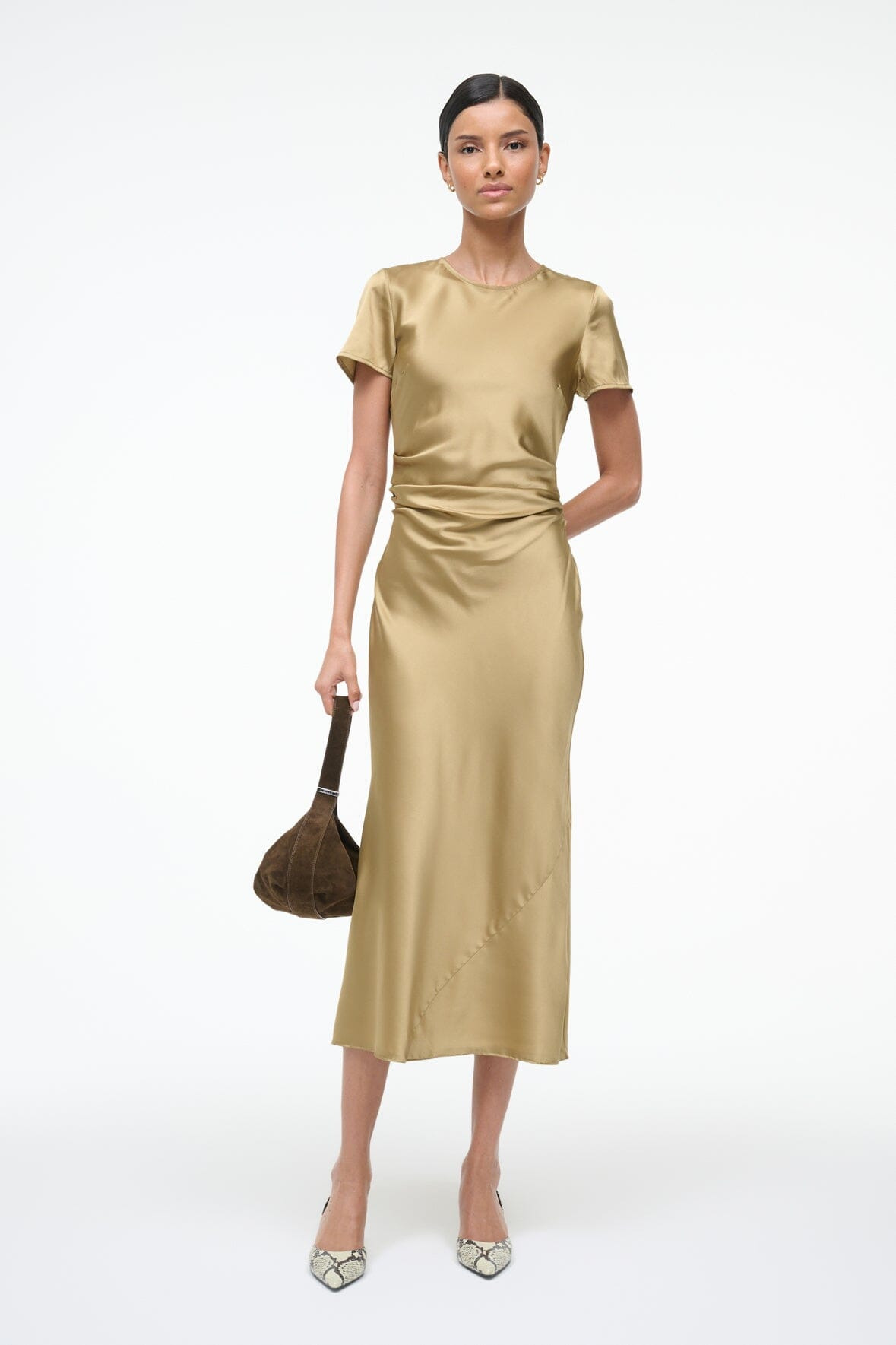 STAUD MARCEL SILK DRESS ANTIQUE - 2