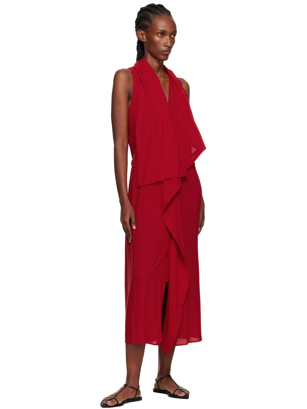 Red Lawn Long Draped Sleeveless Maxi Dress - 4