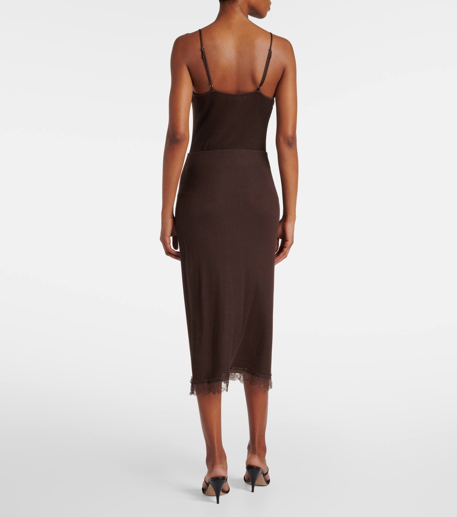 Indira silk-blend midi skirt - 3
