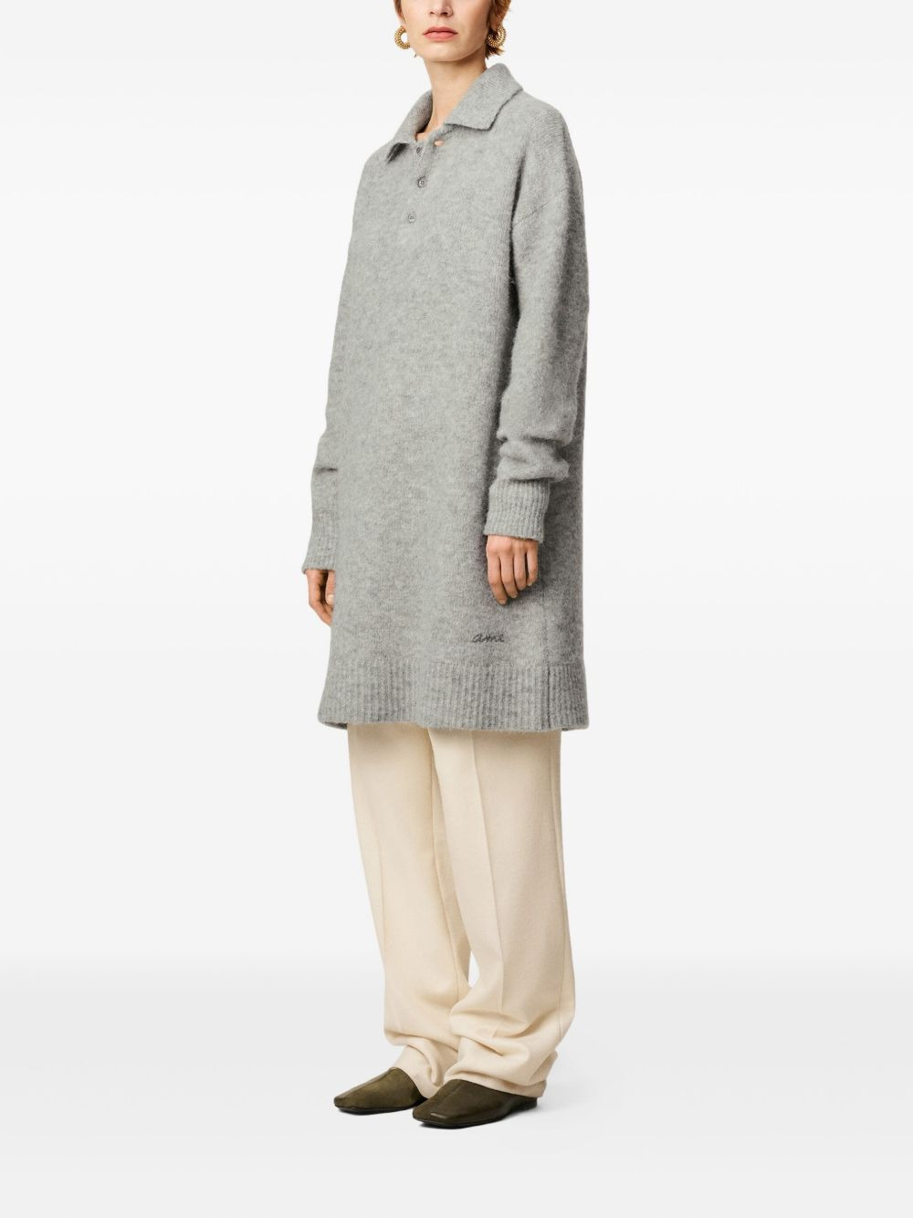 polo-collar knitted dress - 3
