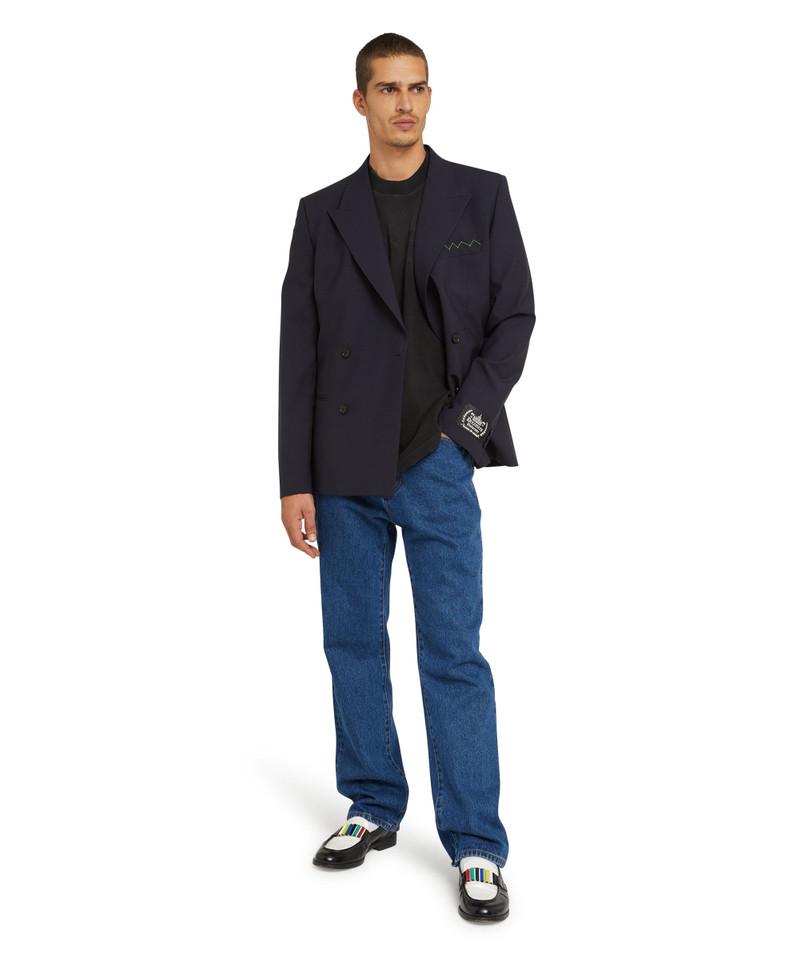 Cotton crewneck t-shirt with MSGM large print logo 5