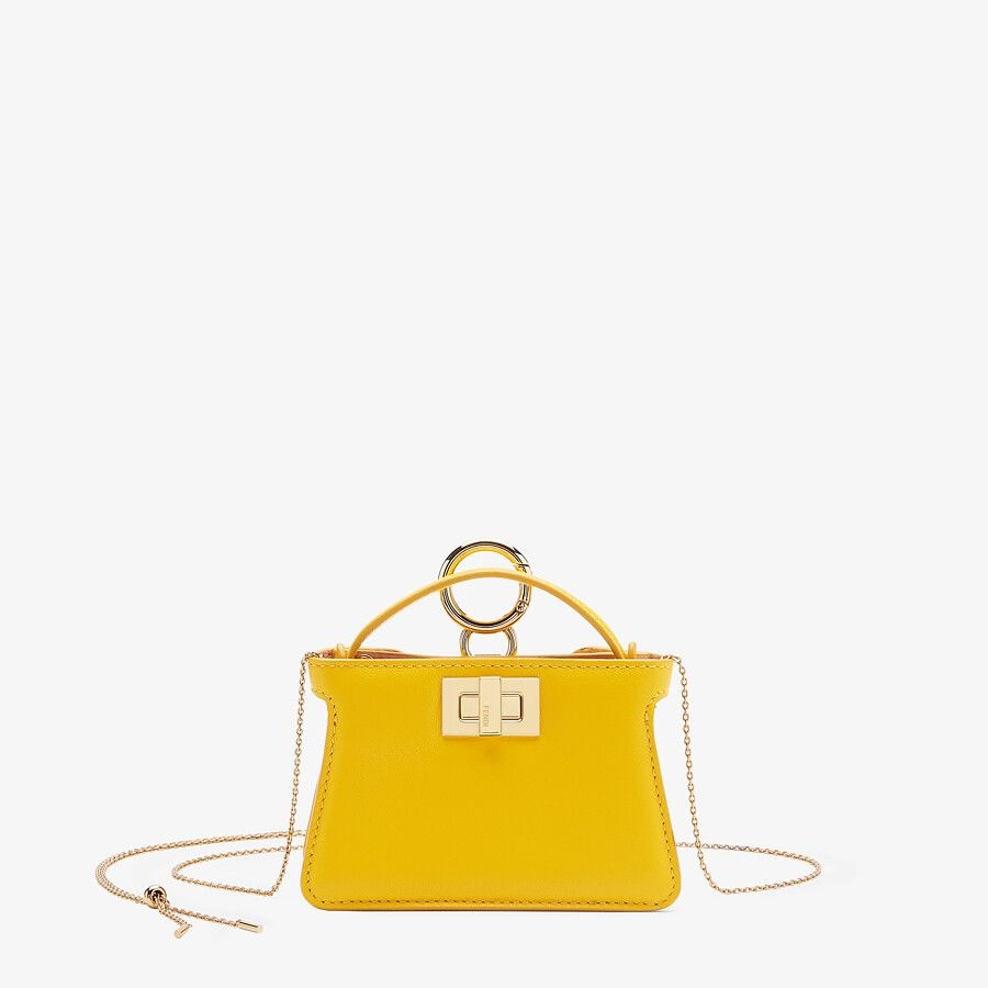 Yellow nappa leather charm - 1
