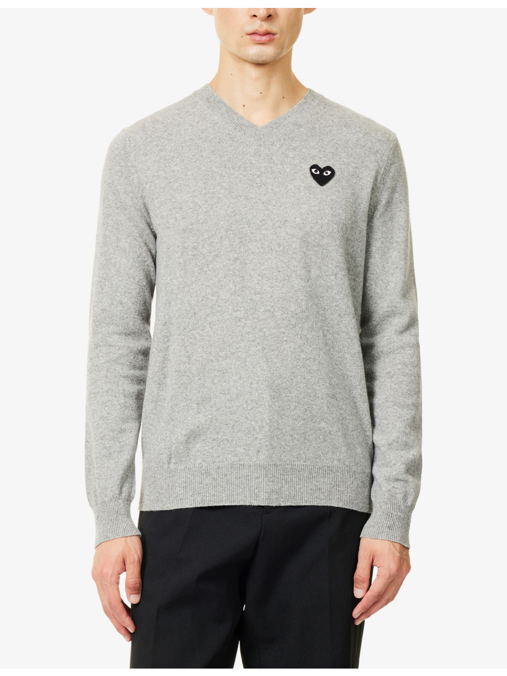 Logo-Patch Long-Sleeve Wool Sweater - 3