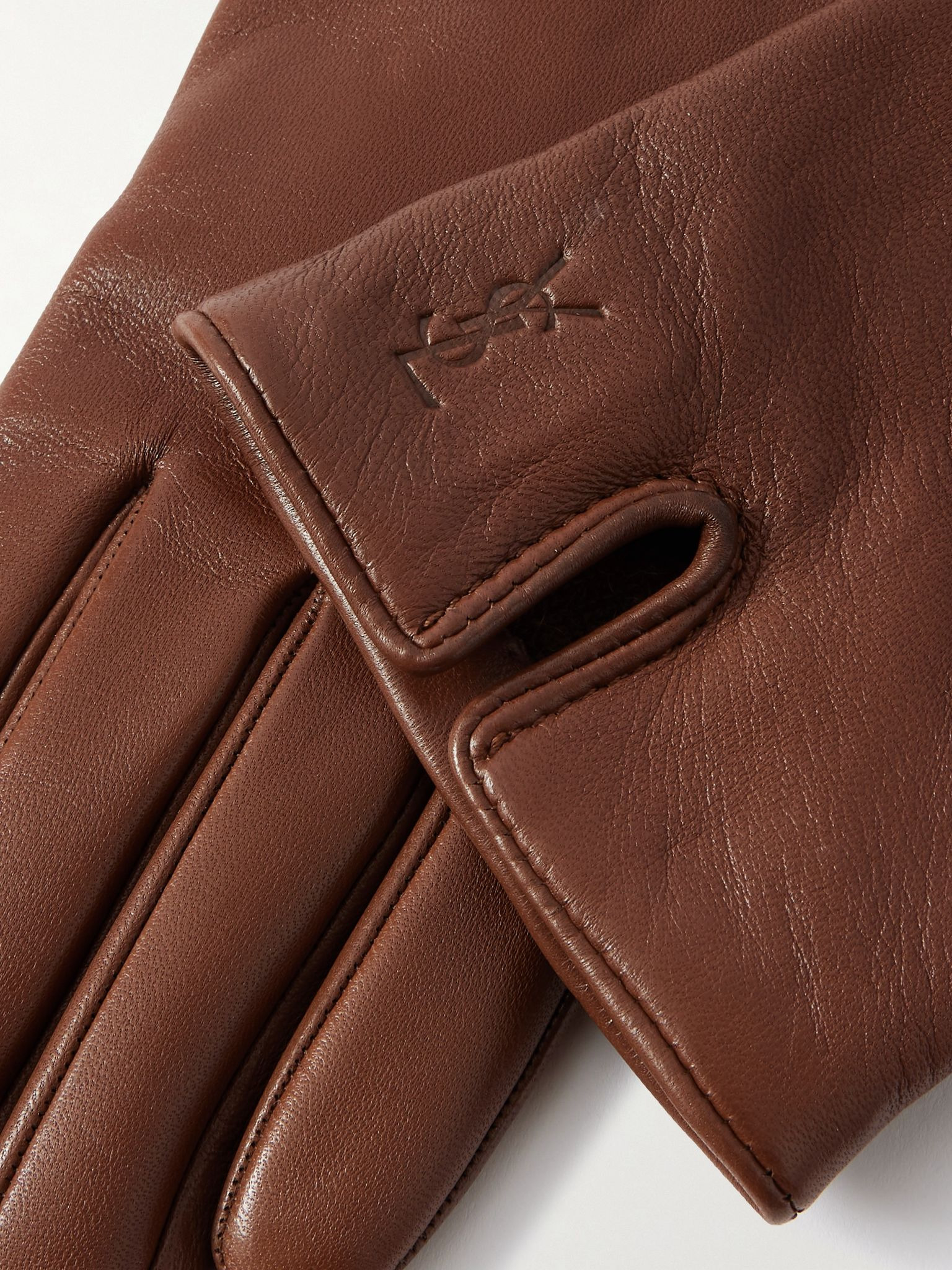 Leather gloves Brown - 3