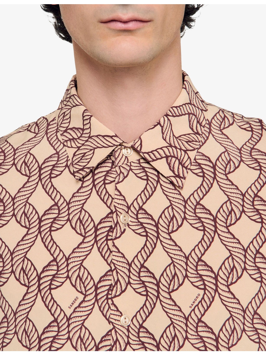 Graphic Rope-Print loose-Fit Woven Shirt - 5