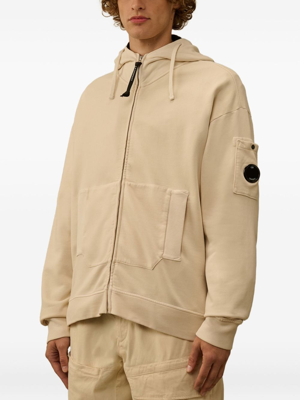 goggle-detail zip-up hoodie - 3