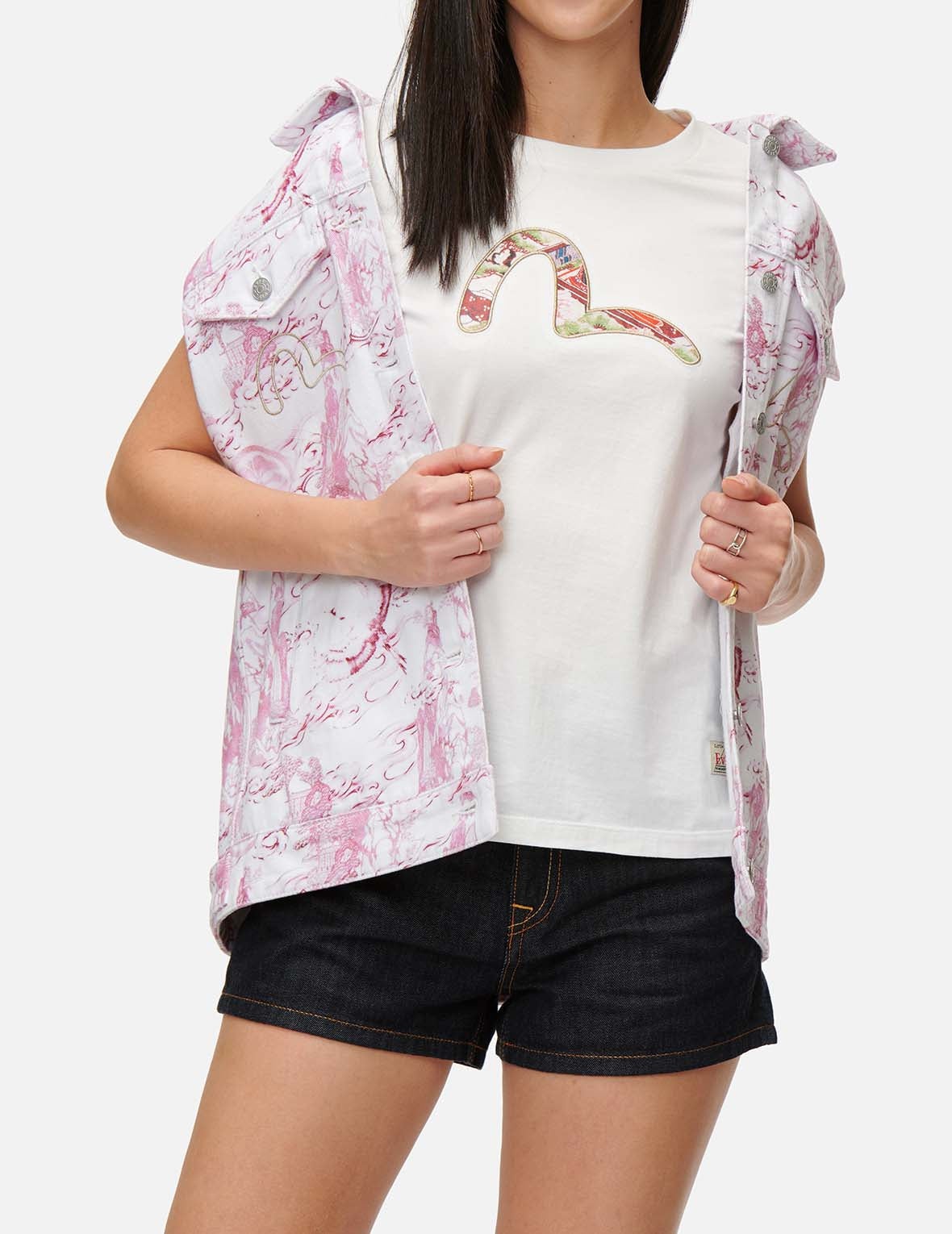 LANDSCAPE SOMETSUKE DENIM VEST JACKET - 9