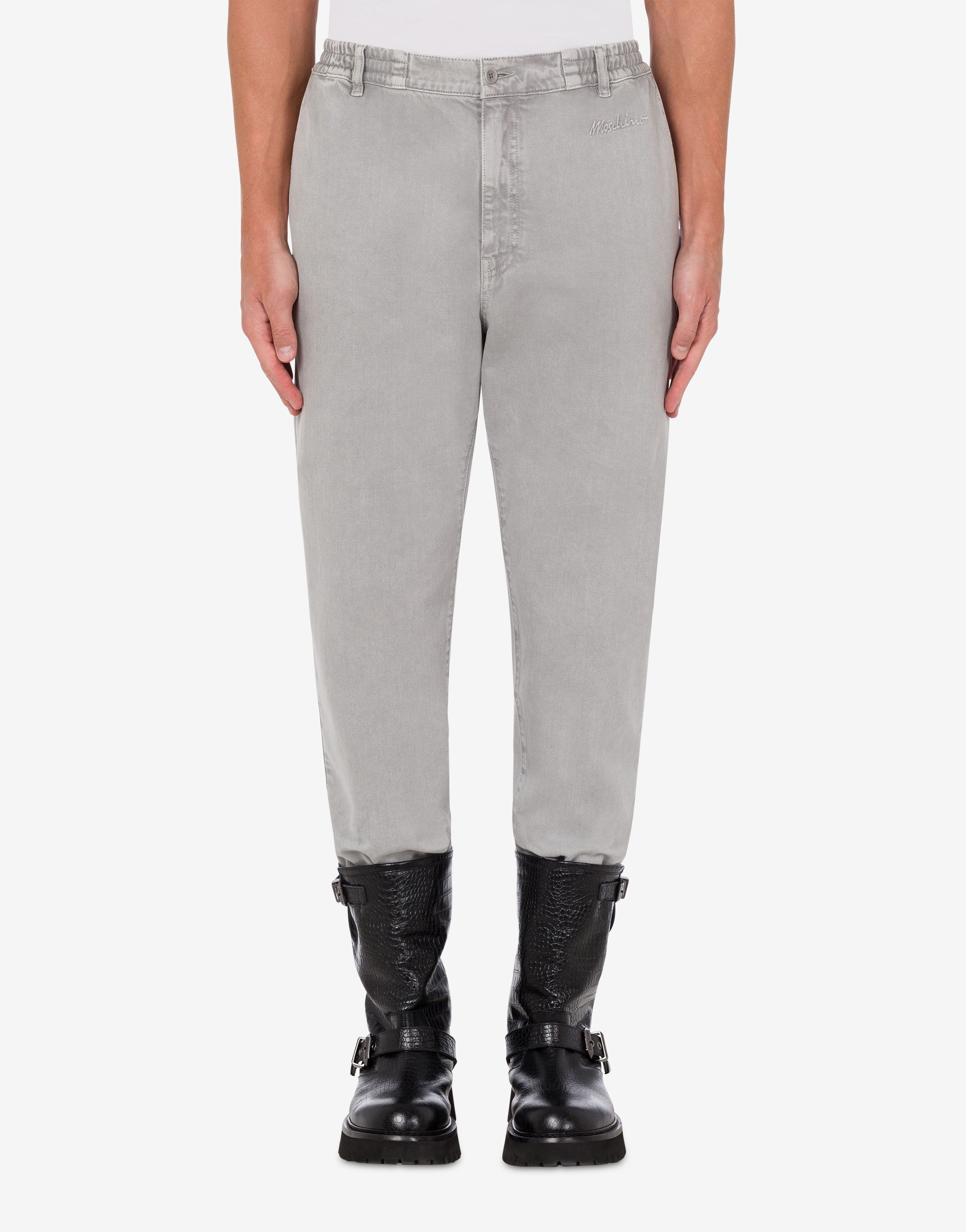 LOGO SIGNATURE GABARDINE TROUSERS - 2