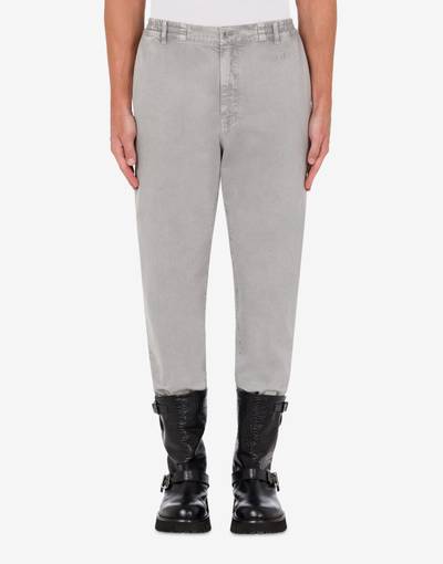 Moschino LOGO SIGNATURE GABARDINE TROUSERS outlook