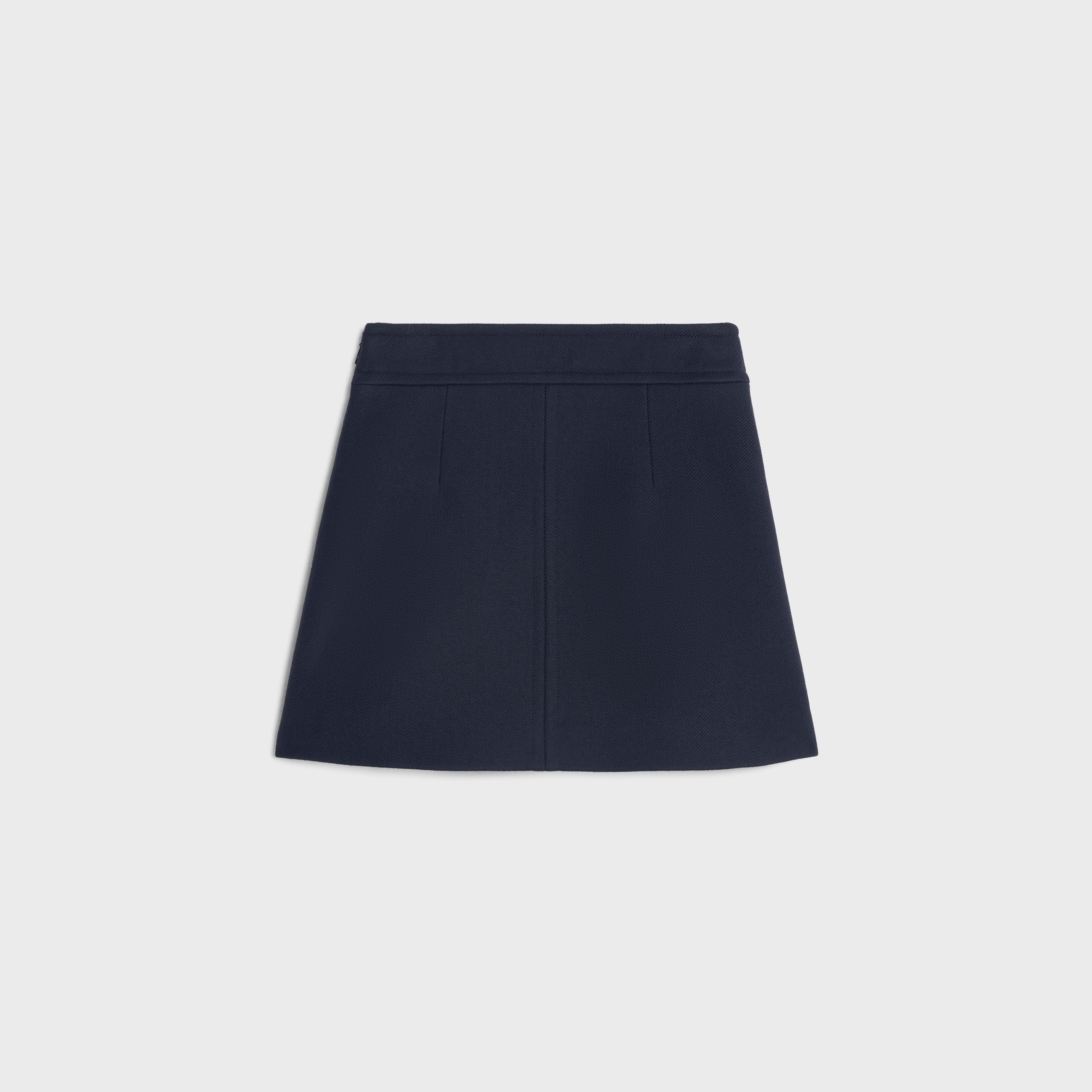 trapeze mini skirt in double faced wool tricotine - 2