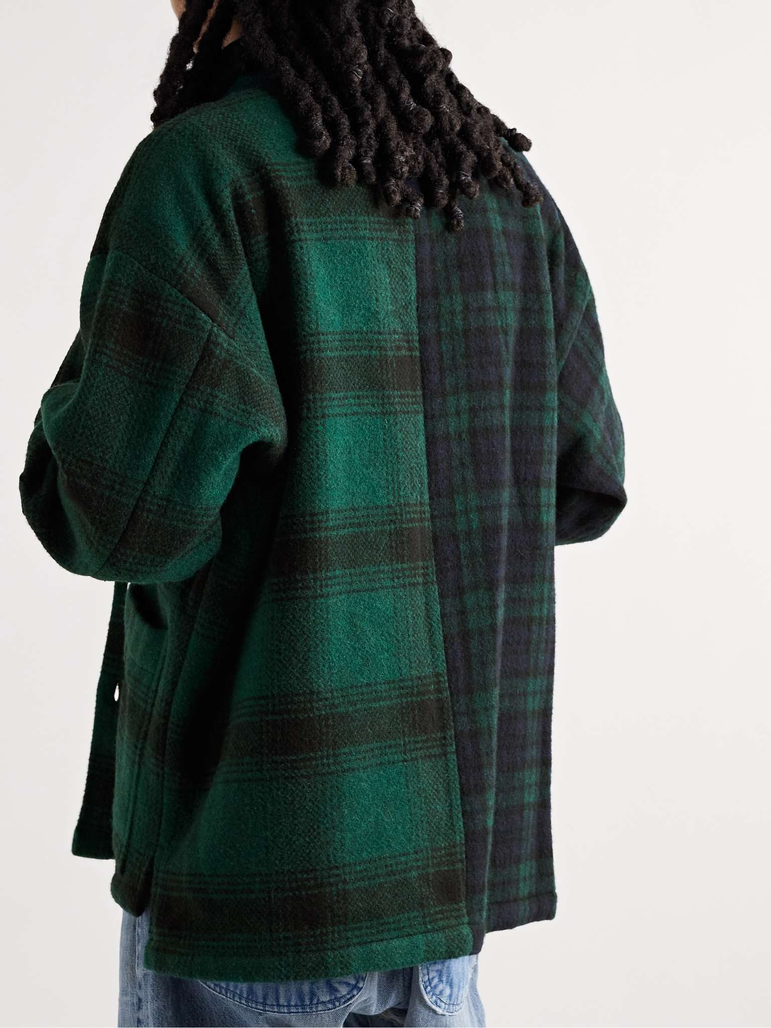 Hunter Patchwork Checked Wool and Cotton-Blend Shirt - 4